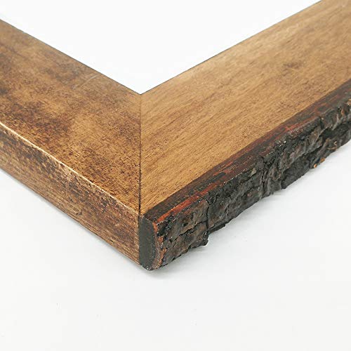 IKEREE 6x6 Rustic Picture Frames with Natural Bark Edges, Brown Wood Photo Frame for Tabletop or Wall Mounting Display - size: 6x6 inch