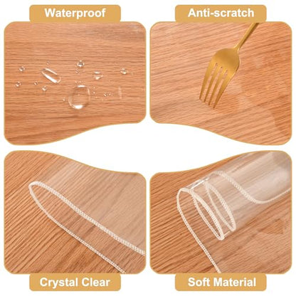 DWCN Clear Plastic Tablecloth Square - 100% Waterproof, Oilproof, Stain Resistant Table Cloth Protector Transparent PVC Vinyl Table Cover for Dining, Parties, 30 x 30 Inch - size: 30" x 30" (Square)