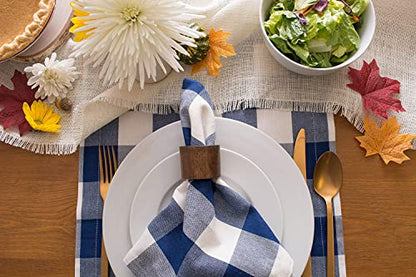 DII Buffalo Check Collection, Classic Farmhouse Cloth Napkin Set, 20x20, Navy & Cream, 6 Piece - color: Navy & Cream, size: 20" x 20" (Set of 6)
