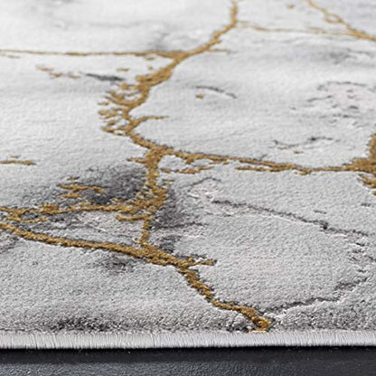 SAFAVIEH Craft Collection Runner Rug - 2'3" x 8', Grey & Gold, Modern Abstract Design, Non-Shedding & Easy Care, Ideal for High Traffic Areas in Living Room, Bedroom (CFT877F) - color: Grey/Gold, size: 2'3" x 8' (Runner)