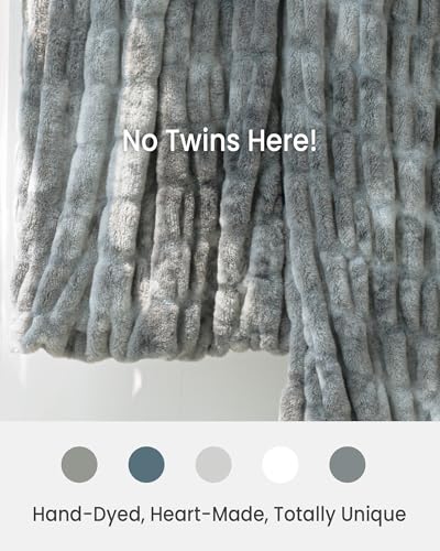 Ultra Soft Cozy Faux Fur Throw Blanket, Fuzzy Plush Thick Bubble Blanket, Luxury Fluffy Blanket for Couch, Sofa, Bedroom, and Living Room, 60x80 Inches,Tie-Dye Gray - color: Z-tie-dye Gray, size: Twin