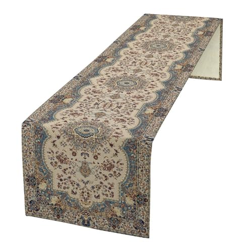Boho Vintage French Table Runner,Retro Flower Rustic Country Style Floral Print Pattern for Home Kitchen Table Decor Dining Coffee Room Garden Party Decor 13x36in - color: Vintage-8, size: 13x36in