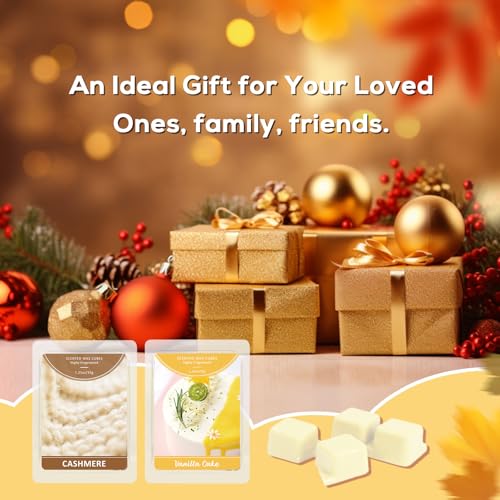 SCENTORINI Wax Melts, Scented Wax Cubes for Warmer, Fall Scents 8 Pack | 4 Cashmere & 4 Vanilla Cake Soy Wax Melts, Home Fragrances New Year, Valentine's Day Gifts Set for Family, Lovers - size: 4 Cashmere & 4 Vanilla Cake