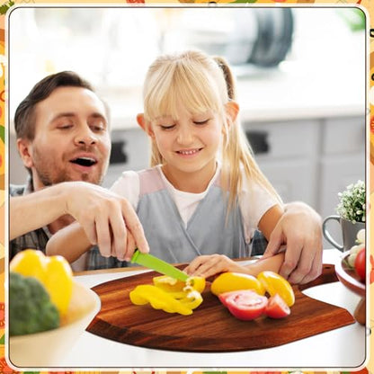 6 Pcs Acacia Wood Pizza Peel with Handles 12 Inch Wooden Spatula Paddle Round Pizza Cutting Board Cheese Serving Tray for Meat Bread Charcuterie Deli
