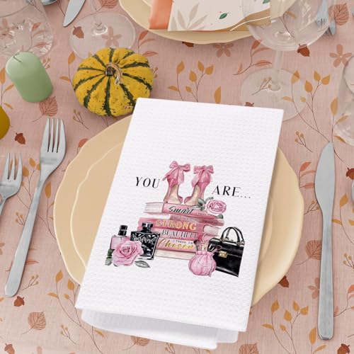 SPBL&L Pink and Black Bathroom Accessories - Set of 2, 16x24 inches Hand Towels for Women and Girly Bathrooms - color: Bathroom-you Are