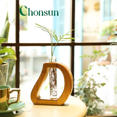 Glass Test Tube Plant Propagation Terrarium Station | Wall Hanging for Indoor Water Plant Rooting, Wall Home Decor, Thoughtful Gardening Gift for Mom and Plant-Loving Women - size: 5.3*5.6IN