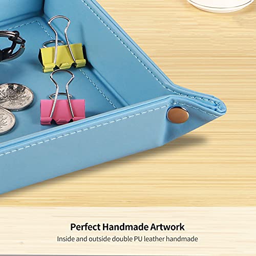YAPISHI Key Dish Bowl for Entryway, Catchall Holder Bedside Table Valet Tray for Men's Pocket Stuff, PU Leather Nightstand Organizer for Dice/Coins/Wallet/Watch/Rings/Sunglasses, Dresser/Coffee Table | Valet Tray for Men,Nightstand, Dresser,Desk,Entryway