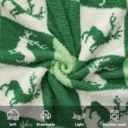 Christmas Knit Throw Blanket - Super Soft Cozy Fuzzy Blankets for Couch, Sofa & Bed, Holiday Throw Blanket，50"x60" - color: Christmas Reindeer, size: Throw/Travel(50"x60")