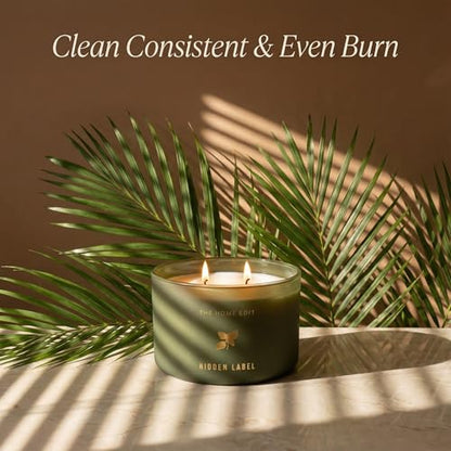 Hidden Label Basil Lime Mandarin Soy Candle, 10oz 2-Wick, 45H Kitchen Fresh | Herbal Citrus Aromatherapy | Non-Toxic Vegan Phthalate-Free | Even Melt No Tunneling | Sage Frosted Reusable Gift Jar - color: Basil Lime Mandarin