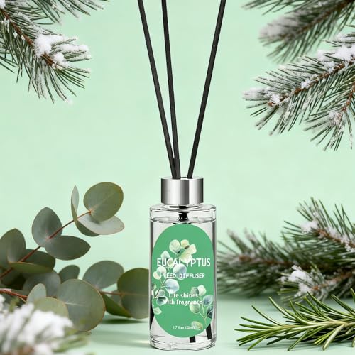 Reed Diffuser Set, Eucalyptus, Linen, Citrus, Oil Diffusers with 15 Reeds | 1.7 fl oz Each, Long-Lasting Home Fragrance for Bedroom, Bathroom Decor, 3 Pack, Total 5.1 oz