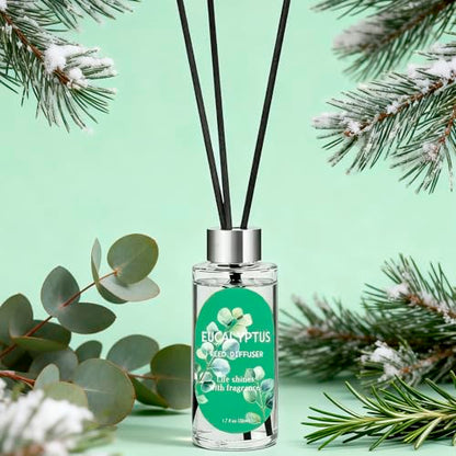 Reed Diffuser Set, Eucalyptus, Linen, Citrus, Oil Diffusers with 15 Reeds | 1.7 fl oz Each, Long-Lasting Home Fragrance for Bedroom, Bathroom Decor, 3 Pack, Total 5.1 oz
