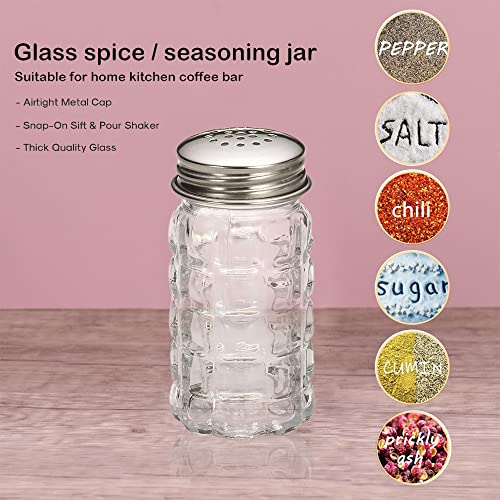 Retro Style Salt and Pepper Shakers with Stainless Tops (2) - style: Salt and Pepper Shakers