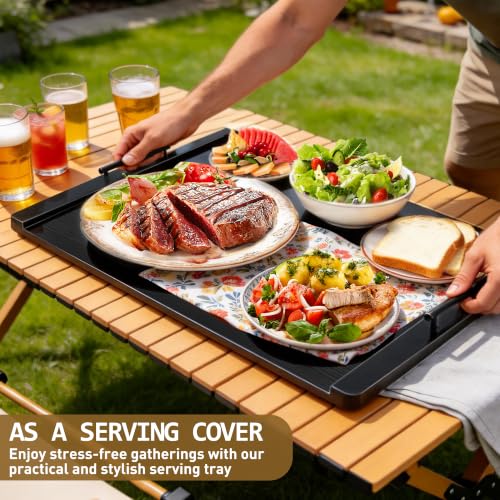 Noodle Board Stove Cover and Over the Stove Spice Rack Combo Set | Expands Countertop Space, Stove Top Cover Used as Serving Tray, Sink Cover, Spice Shelf with 4 Hooks, Farmhouse Decor, Black - color: Set - Black