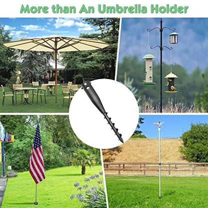 Umbrella Sand Anchor,Heavy Duty Steel No Dig Beach Sand Ground Anchor,Windproof Strong Beach Umbrella Stake Holder Stand for Umbrellas,Poles, Christmas Tree Stand Holder - color: Black