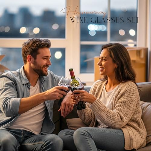 AW BRIDAL House Warming Gifts New Home Wine Glasses and Decanter Set, 2026 Closing Gifts for Home Buyers and Homeowner, New Apartment Gift Basket for Women Friend, First House Gift for Couple Newlywed - style: Wine Decanter-New Home