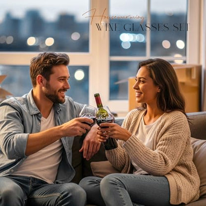 AW BRIDAL House Warming Gifts New Home Wine Glasses and Decanter Set, 2026 Closing Gifts for Home Buyers and Homeowner, New Apartment Gift Basket for Women Friend, First House Gift for Couple Newlywed - style: Wine Decanter-New Home