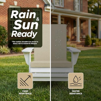 Outdoor Chair Cushions 20x20, Water-Resistant & Fade-Resistant, Patio Furniture Lawn Dining Chair Seat Replacement with High Back, Ties Zipper, Removable Cover, Set of 4, Natural - color: Natural, size: 20" x 20" 4 Pack