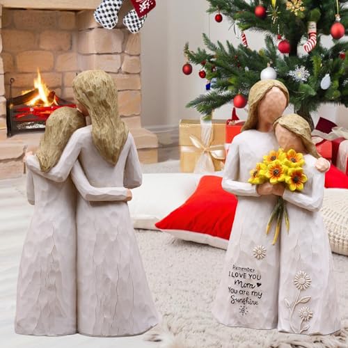 Mom Birthday Gifts from Daughter, Gifts for Mom,Mother Daughter Figurine | Birthday Gifts for Mom,Mom Gifts for Mothers Day Christmas,Hand-Painted Resin Mother Daughter Statue,Mother of the Bride