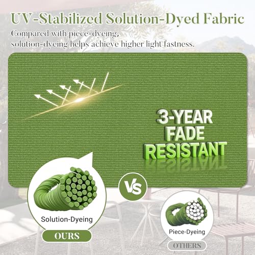 Basic Beyond Outdoor Cushions for Patio Furniture Waterproof Outdoor Chair Cushions Set of 4-19 x 19 x 3 Inch Thick Patio Chair Cushions with Adjustable Ties, Apple Green - color: Apple Green