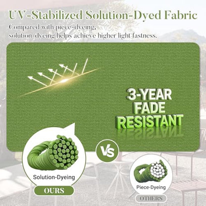 Basic Beyond Outdoor Cushions for Patio Furniture Waterproof Outdoor Chair Cushions Set of 4-19 x 19 x 3 Inch Thick Patio Chair Cushions with Adjustable Ties, Apple Green - color: Apple Green