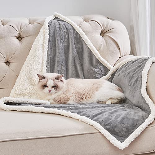 1 Pack 6 Dog Blankets for Small Dogs - 6 pcs Waterproof Dog Blanket Washable - Soft Sherpa Fleece Puppy Blanket for Kitten Doggy, Warm Cat Blankets for Indoor Cats, 16"X23", Grey - color: Grey, size: 16"x23" (Pack of 6)