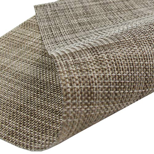 Placemats Place Mats Indoor Set of 6 Washable Easy to Clean PVC Placemat (Placemats Set of 6, Camel) - color: Camel, size: placemats set of 6
