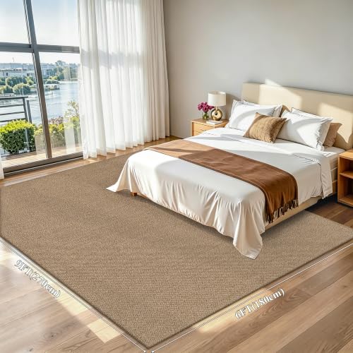 HEBE Cotton Woven Area Rugs for Living Room 6'x9', Washable Bedroom Rug | Non Slip Rubber Backed Cotton Rugs for Dining Room, Neutral Indoor Floor Carpet Throw Rug for Kids Room,Dorm,Office - size: 6' x 9' (Rectangular)