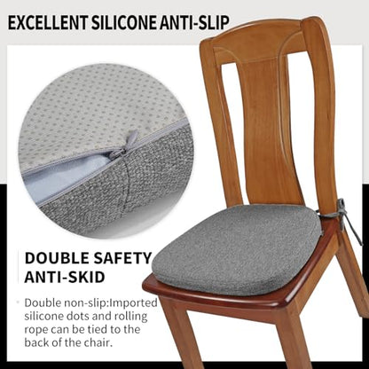SINOSSO 1 Pack Memory Foam Chair Cushions for Dining Chair, Friendly Woven Fabric 16" U-Shape Comfortable Kitchen Chair Pad, Removable Slip Resistant Seat Cushion (1 Piece, Dark Grey) - color: Dark Grey