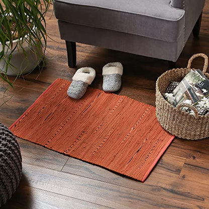 DII Chindi Home Collection Handwoven Multicolor Area Rag Rug, 20x31.5, Spice - color: Spice, size: 1'8" x 2'8" (Rectangular)