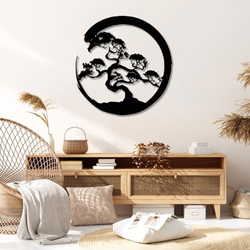 Yemwot Metal Tree of Life Wall Decor, Circle of Life Metal Trees Wall Art, Branch Art, Spiritual Decor, Modern Sculpture Decoration, Living Room Bedroom Decoration (Black-Tree 3, 18"x 18"| 47x47cm) - color: Black-Tree 3, size: 18"L x 18"W