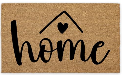 Coir Door Mats 17" X 30", Non-Slip Sturdy, PVC Backed Heavy Duty, Easy to Clean, Ideal for Door Entrance, Patio, Porch, Backyard, Garages, A Home Made of Love - color: Home is Love
