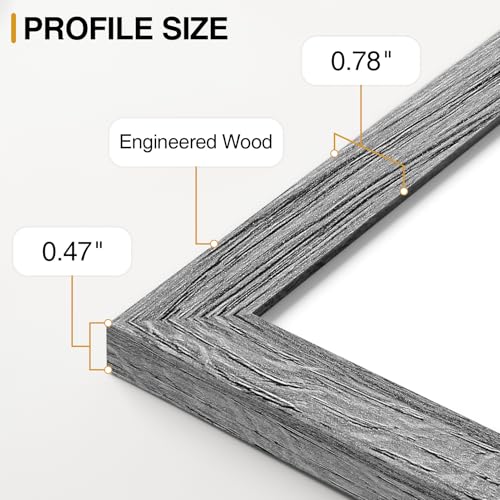Vittanly 12 Pack Gallery Wall Frame Set, Black, Brown, Grey | Gallery Wall Frame Set: 4pcs 8x10, 4pcs 5x7 & 4pcs 4x6 Photos for Wall & Table, Picture Frames made of Engineered Wood - color: Black & Brown & Grey