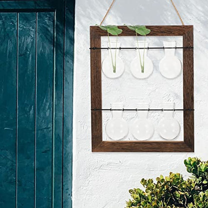 Happyyami 1 Set Wall Mounted Glass Planter Hydroponics Glass Planter Hydroponic Plant Pots Propagation Tubes Hydroponic Planter Hydroponics Vase Hanging Bracket High Borosilicate Glass