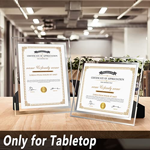 Hoikwo 8.5 by 11 Picture Frames, 4 Pack 8.5x11 Glass Picture Frames – For Small Business Licenses, School Certificates, Family Awards & Office Diplomas, Tabletop Display Only – Vertical or Horizontal - size: 8.5x11-4 Frames