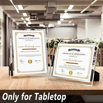Hoikwo 8.5 by 11 Picture Frames, 4 Pack 8.5x11 Glass Picture Frames – For Small Business Licenses, School Certificates, Family Awards & Office Diplomas, Tabletop Display Only – Vertical or Horizontal - size: 8.5x11-4 Frames