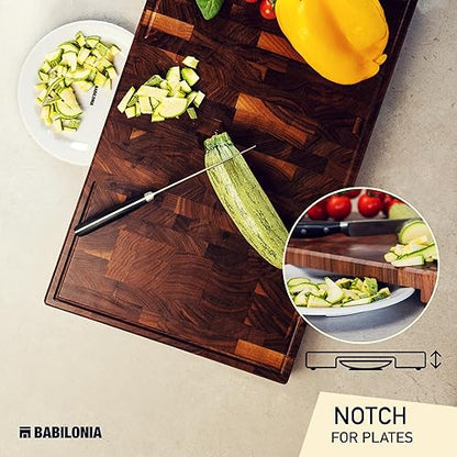 XXL American Black Walnut Wood Cutting Board, End Grain Butcher Block | Black Walnut Grown in USA - 25" x 15" (ExtraThick 1.7") Heavy Duty Hardwood Non Toxic Wooden Chopping Boards (Oil Included) - color: Black Walnut, size: 24"L x 15"W