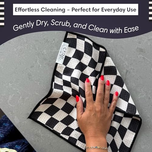 Double-Sided Microfiber Washcloths Waffle Weave – 12x12 Inch, Super Absorbent, Lint-Free, Fast Drying Kitchen Washcloths for Cleaning, Washing Dishes, Cars & More – Durable & Soft - Charstir | Super Absorbent Lint-Free Fast Drying, Durable & Soft For Clea