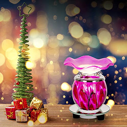 3 in 1 Electric Oil Warmer Scented Wax Warmer with with Auto Off Timer Candle Tar Melt Warmer Wax Melter Fragrance Oil Burner(Purple2 Timer) - color: Purple-timer