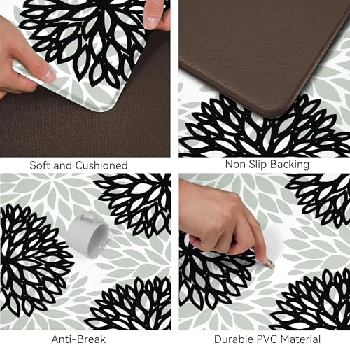 Kitchen Mats Set of 2 Cushioned Anti Fatigue Kitchen Rugs Non Slip Waterproof Kitchen Runner Memory Foam Kitchen Floor Mat Comfort Standing Mat for Sink,Office,Laundry
