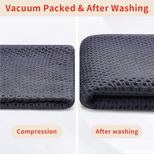 Homaxy 100% Cotton Waffle Weave Kitchen Dish Cloths 18-Pack, Dark Grey | 12 x 12 Inches, Ultra Soft Absorbent Dish Towels, Quick Drying Dish Rags with Hanging Loop - color: Dark Grey, size: 12 X 12 - 18 Pack