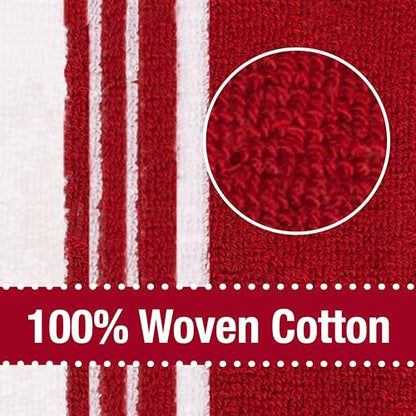 All-Clad Dual-Purpose Kitchen Towels: Highly Absorbent - 100% Cotton, 17"x30" Dish Towels for Cleaning & Drying Dishes & Glassware, 3-Pack, Chili - color: Chili