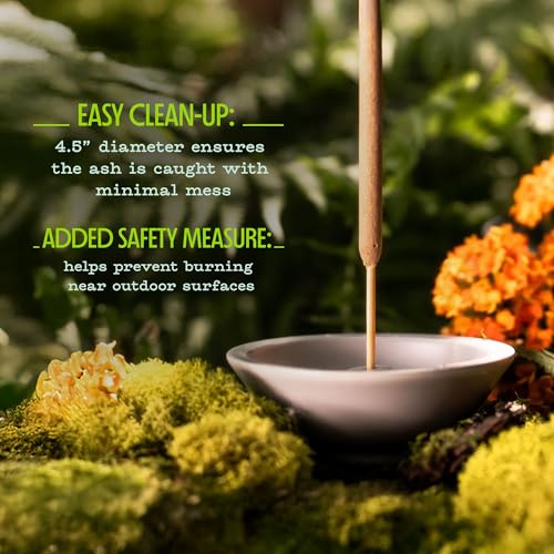 Murphy's Naturals Stoneware Incense Stick Holder, Cloud White, 4.5" | 4.5" ceramic incense ash catcher for outdoor use; fits Murphy's Naturals incense sticks (sold separately) - size: 1 Pack