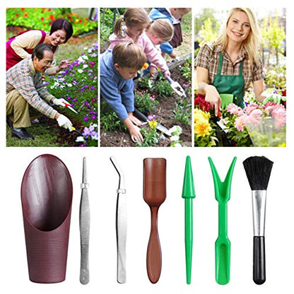 13PCS Miniature Gardening Tools Set Wooden Handle Iron Heads Potted Plants Transplanting Watering Garden Hand Tool Kit