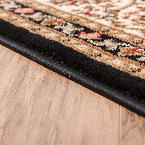 Well Woven Barclay Sarouk Black Traditional Area Rug 5'3" Round - color: Black, size: 5'3" (Round)