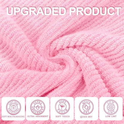 VOOVA & MOVAS 3PC Towel Set, 100% Cotton, Pink | 1 Large Bath 30x56 In, 1 Hand 18x28 In, 1 Washcloth 13x13 In, Quick Dry, Thick, Bathroom Essentials - color: Baby Pink, size: 3 PC Bathroom Towel Set