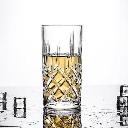 Highball Glasses Collins Tall Beverage Set of 6, 14 Ounce Cups Glassware for Drinks, Water, Beer, Soda - style: Style A