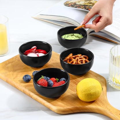 Selamica Ceramic Ice Cream Bowls, 12 oz Small Bowls Set of 6, 4.7 Inch Ceramic Bowls for Dessert, Snack, Fruit, Microwave Dishwasher Safe, Matte Black - color: Matte Black, size: 12 Oz