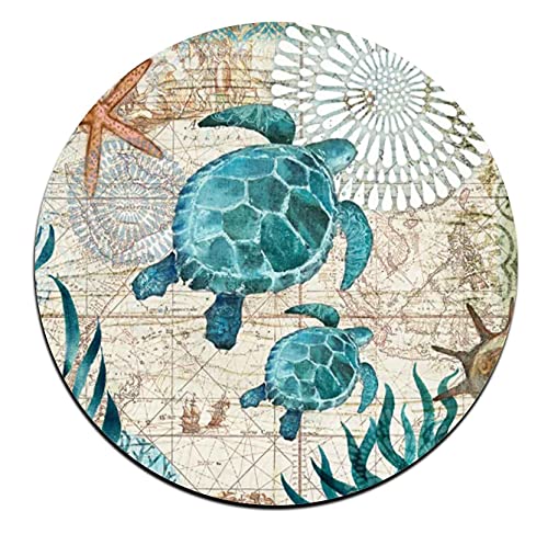 Marine Life Round Coaster Set - Made of Recycled Rubber - Set of 4 - color: Marine Life