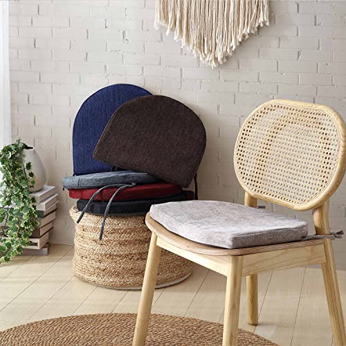 Sweet Home Collection Chair Cushions 100% High Density Memory Foam Pads U Shaped 17" x 16"Non Slip Skid Rubber Back Seat Cover, 12 Count, Navy Blue(Pack of 1) - color: Navy Blue, size: 12 Count (Pack of 1)