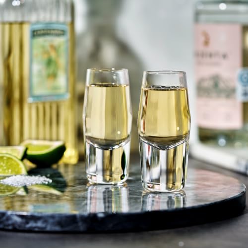 Viski Heavyweight Crystal Shot Glasses Set of 2 for Whiskey, Vodka, Tequila, 2 oz Handmade Home Bar Glasses Gift Set for Bachelor or Bachelorette Party, Groomsmen Gifts, Birthday & Wedding Gifts - style: Heavyweight Shot Glasses